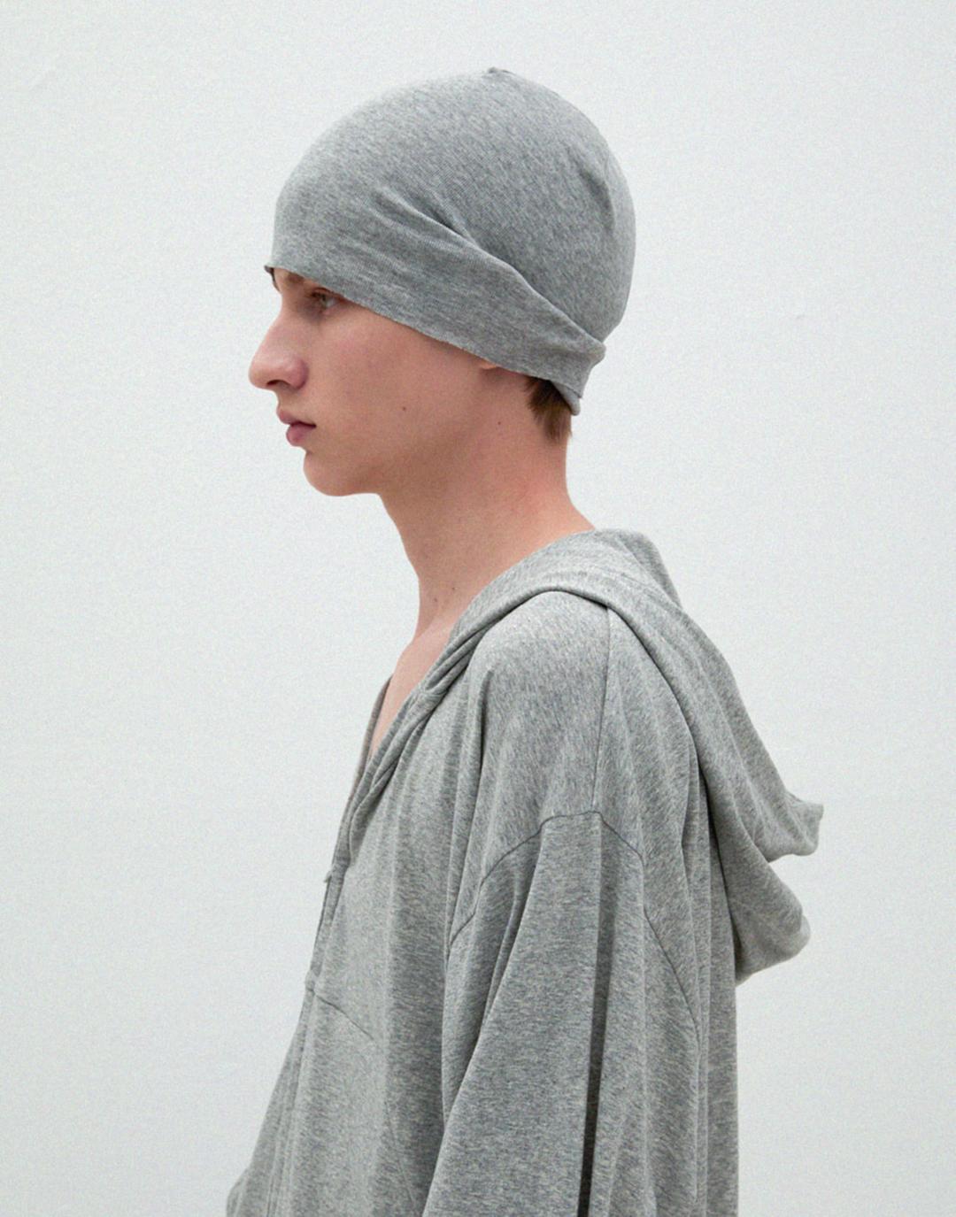 252 Cotton Rib Beanie (Heather Grey)