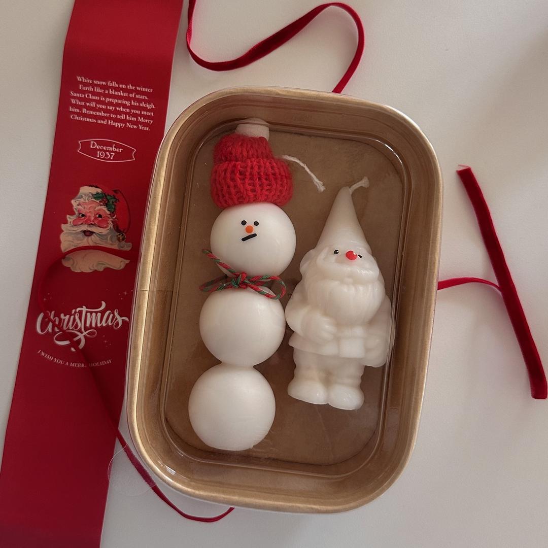 [선물세트] 크리스마스 눈사람+산타 캔들 세트
