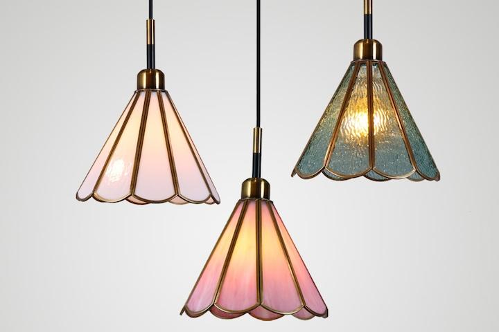 클레오 1등 팬던트조명 스텐글라스 꽃잎조명 레일형