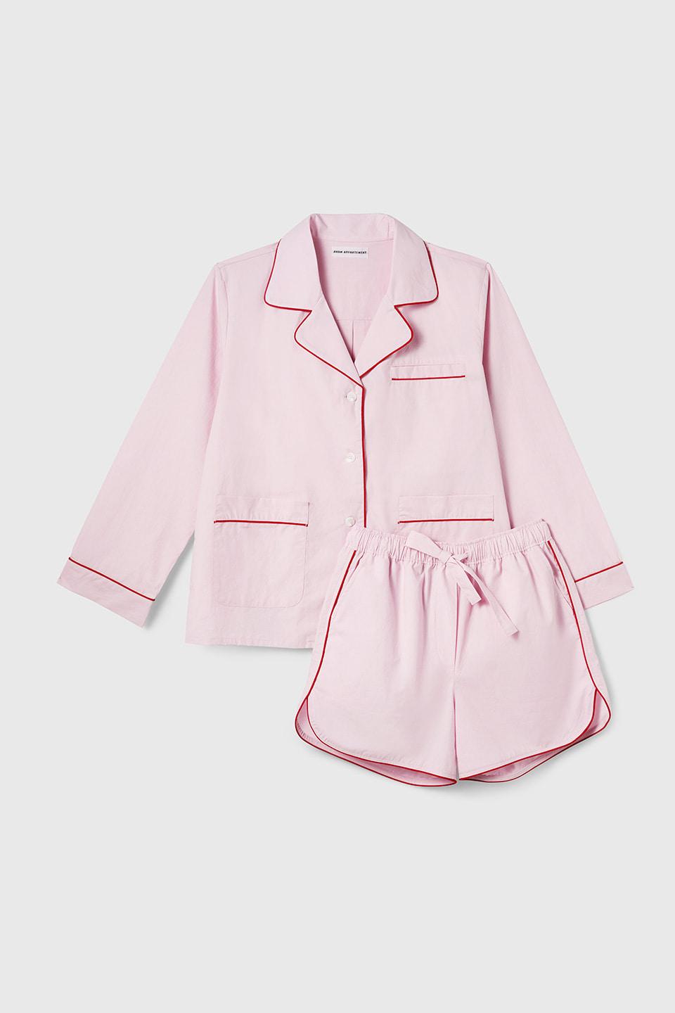 Pink Poplin Pajama Set