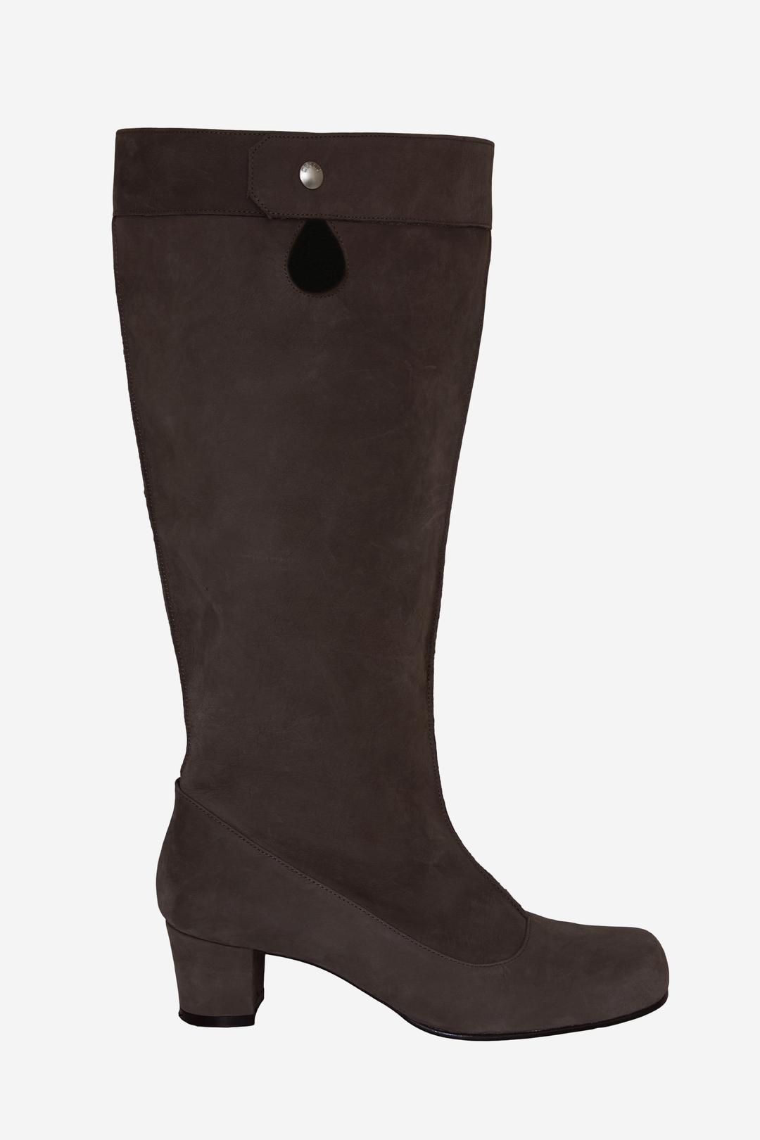 [EXCLUSIVE] WIDE LEG BUTTON BOOTS / DARK BROWN