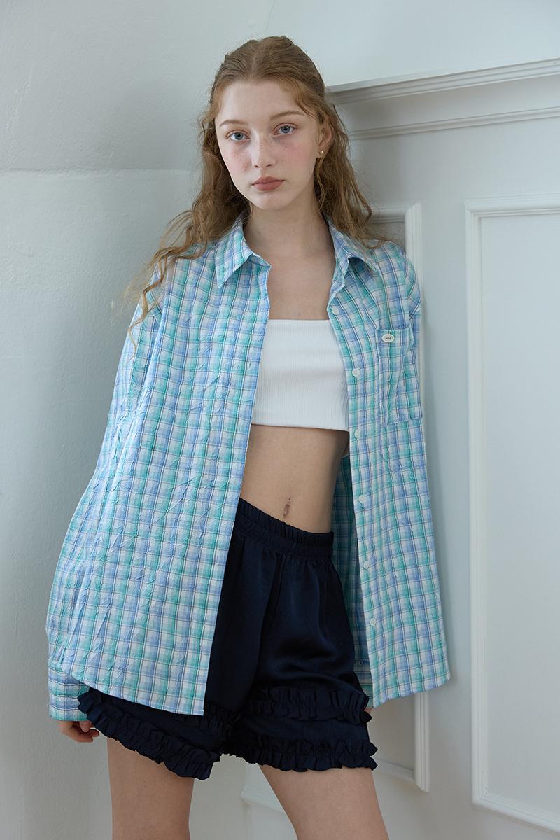 [아딧]Candy check shirt_mint
