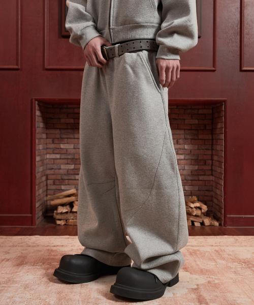 트리플 리프 커브드 스웻 팬츠_퓨어 그레이