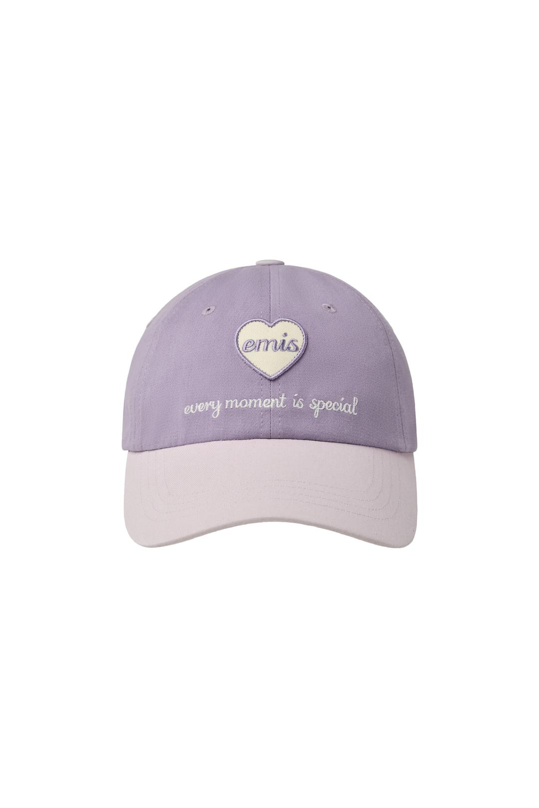 HEART WAPPEN TONE ON TONE BALL CAP-PURPLE