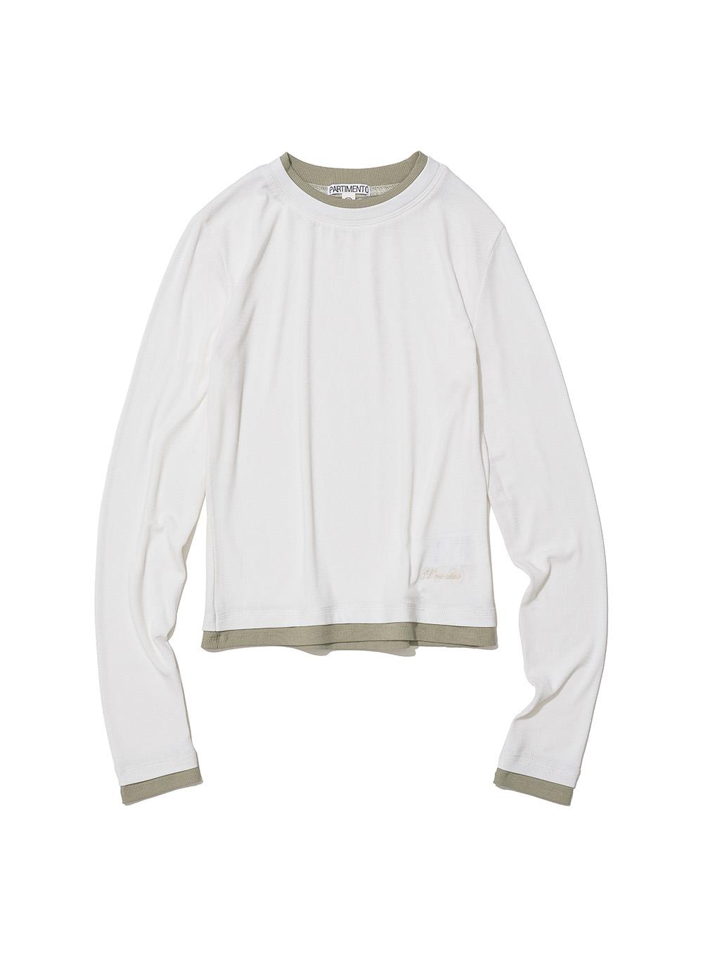 [WOMEN] PW DOUBLE LAYERED LONG SLEEVE TEE_WHITE
