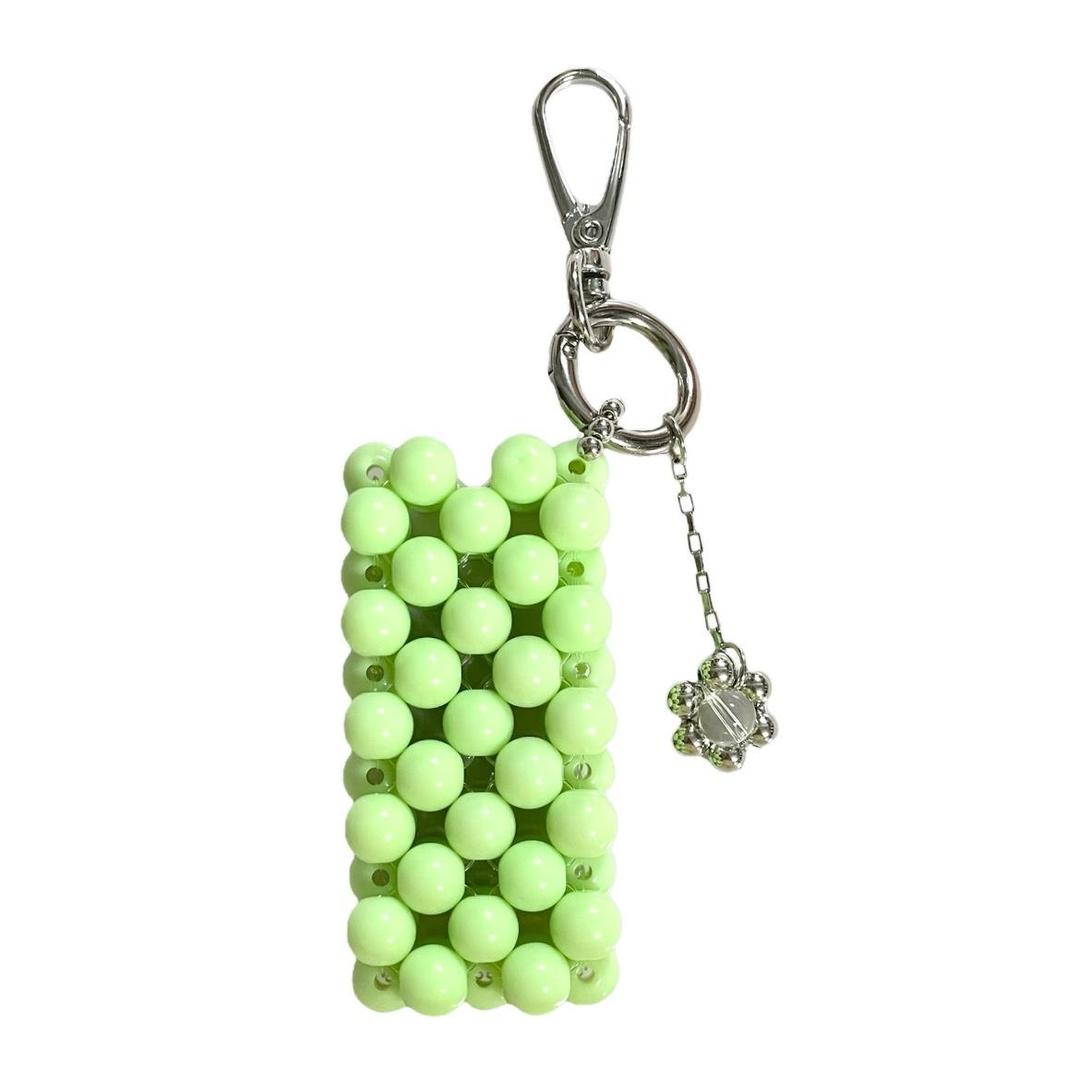 [r-o-m] Bead Bag Keyring 10.light green
