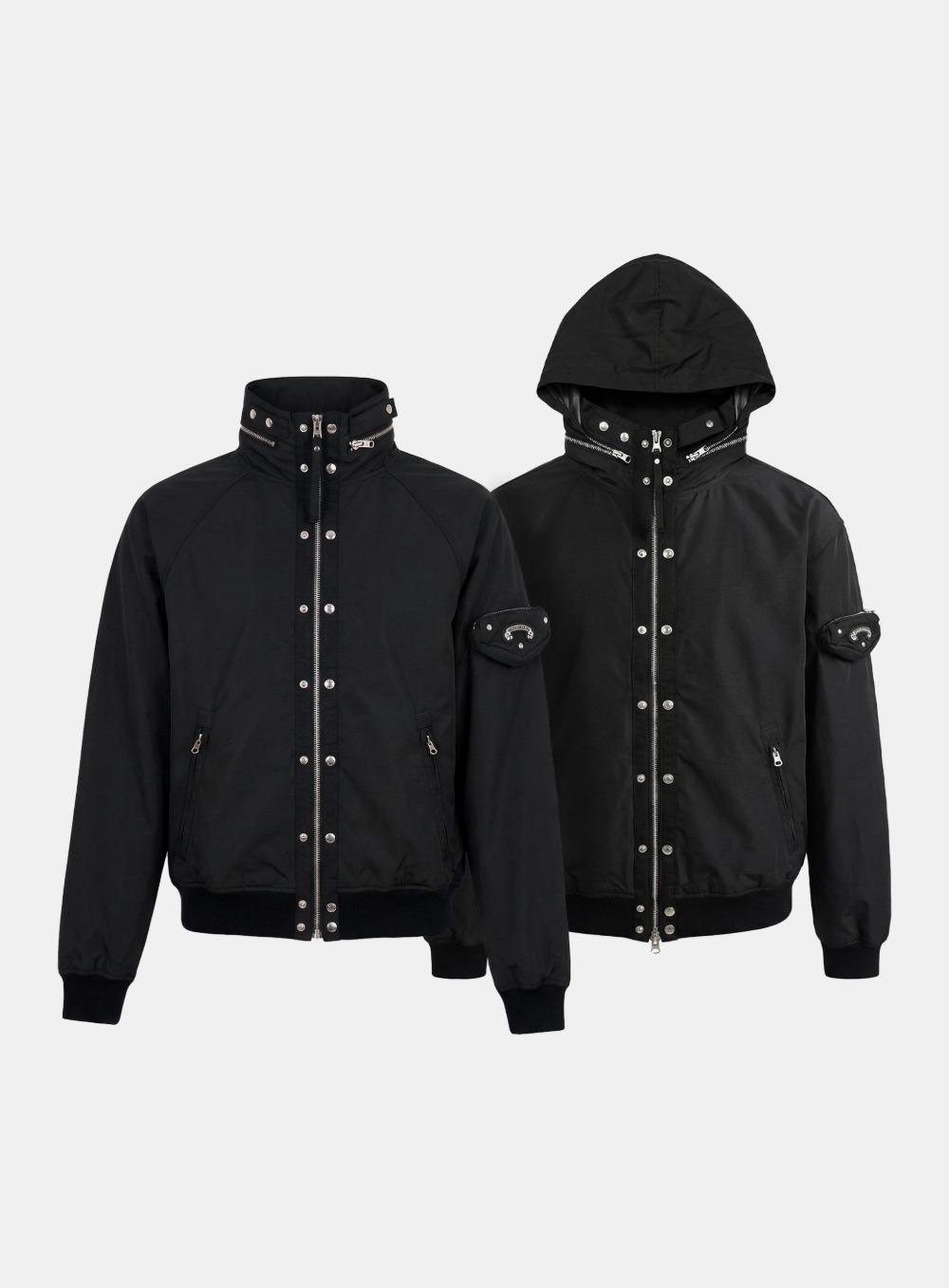 [4/10 발송] [w-jkt26-030] Viper High-Neck Windbreaker - Black