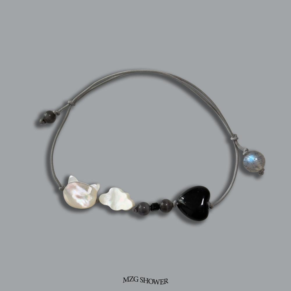 귀여운 팔찌 고양이 구름 원석 하트 매듭 팔찌