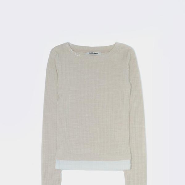 (03/28 예약발송)(2차 리오더) LAYERED STITCH T-SHIRT - BEIGE