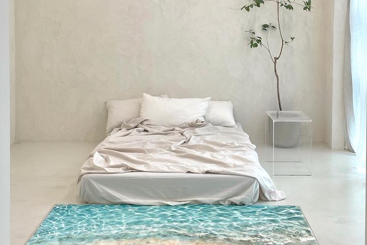 방수 Maldives 몰디브 바다 파도 극세사 러그