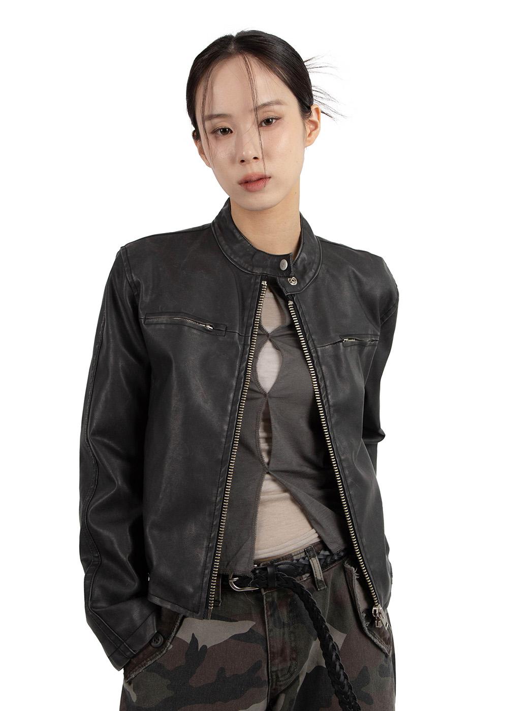 STONE WASHED RIDER JACKET **최대 2주 소요**