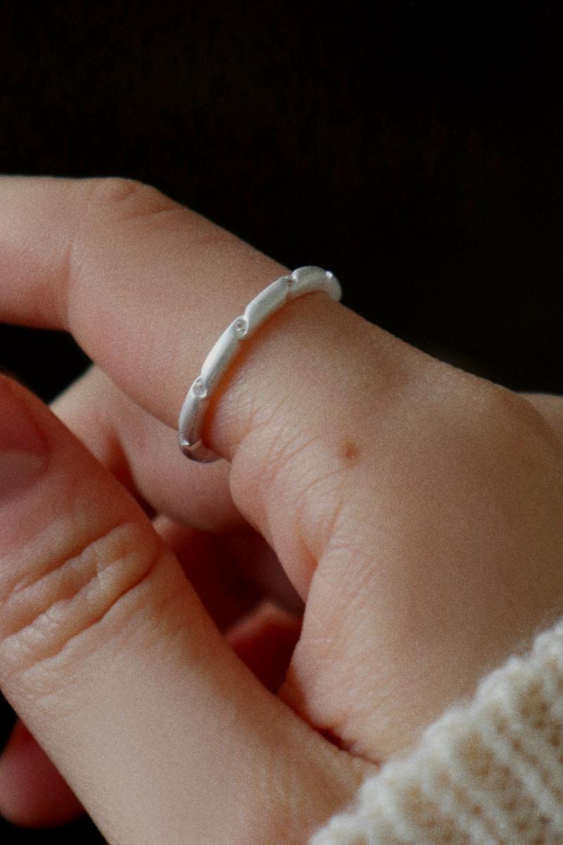 925silver 무광 레이스 큐빅 반지