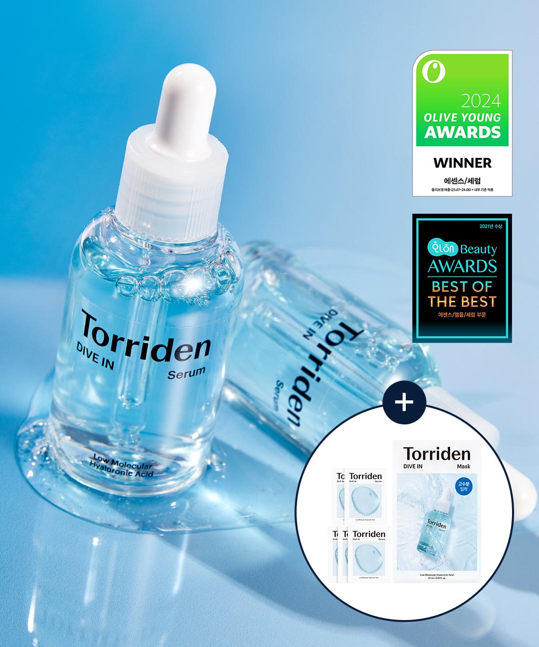 토리든 [2종세트] 토리든 다이브인 저분자 히알루론산 세럼 50ml+40ml (+다이브인 수딩크림 2ml 5매+다이브인 마스크 1매)