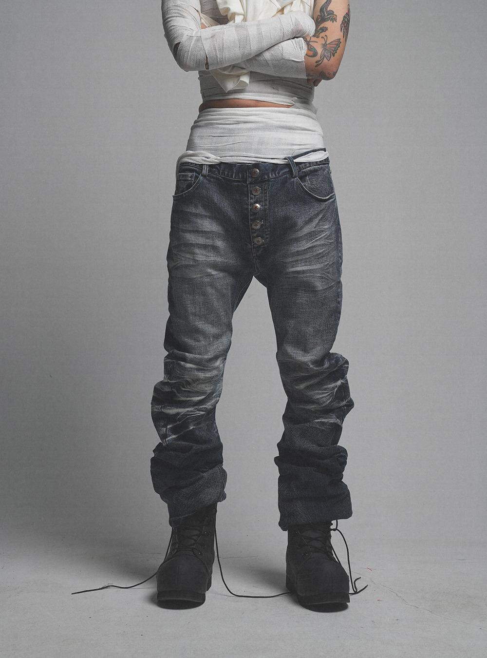 [no E mosen] Ripple 3d Blue Jeans