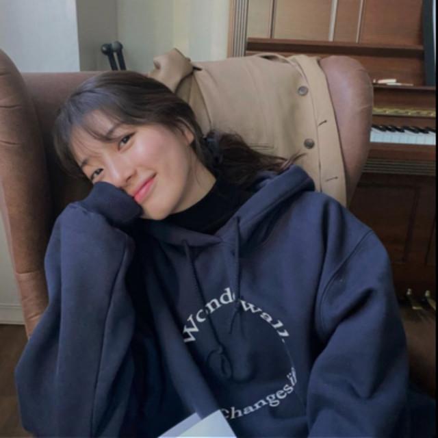 원더월 써클 로고 후리스 기모 후드티