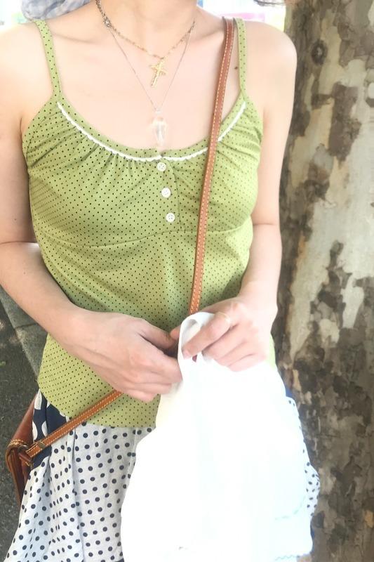 lime dot sleeveless (4color)