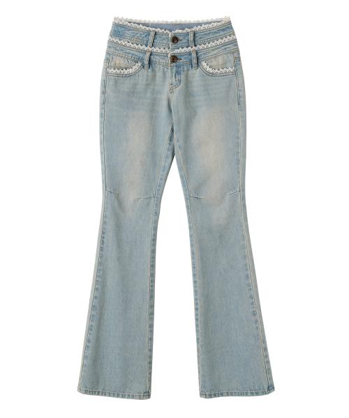 스컬프터(SCULPTOR)  Double Waist Boots Cut Denim Vintage Ice - 사이즈 & 후기 | 무신사