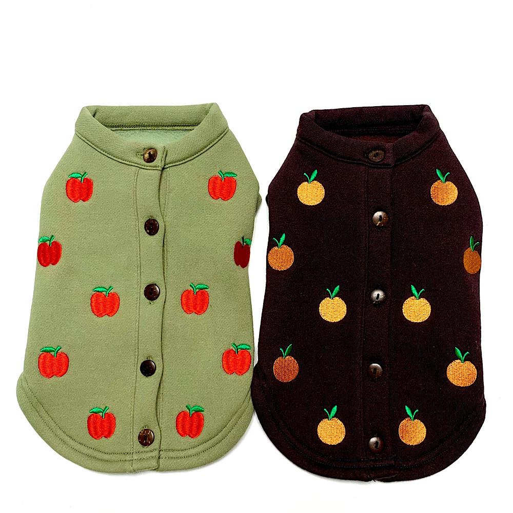반려 강아지 옷 기모 사과 가디건 티(m)