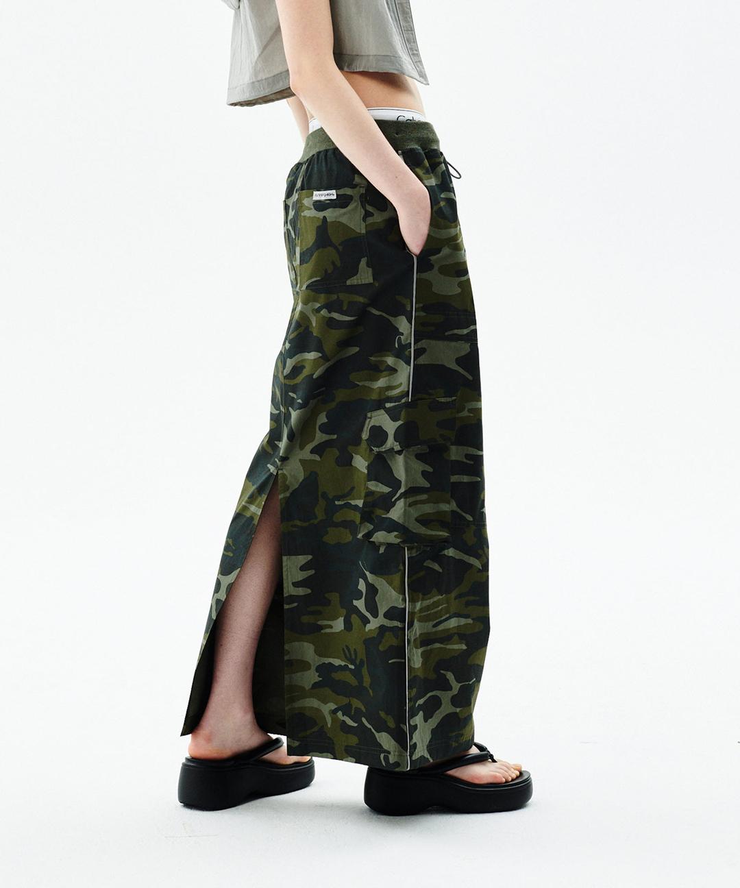 RIPSTOP CARGO LONG SKIRT [CAMO]