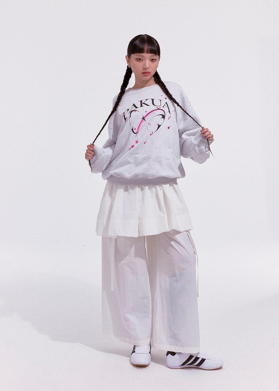 PINK BUTTERFLY SWEATSHIRTS _ GREY