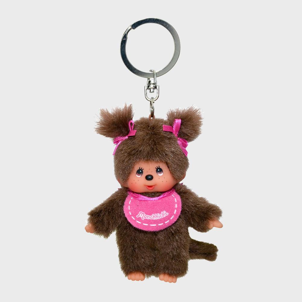 Classic Monchhichi Pink Girl Keychain (European Edition)