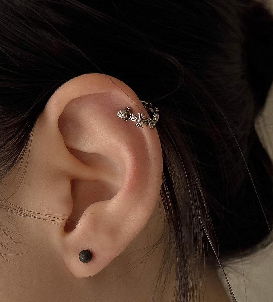 [써지컬] 크롬 커프 피어싱_PC4056