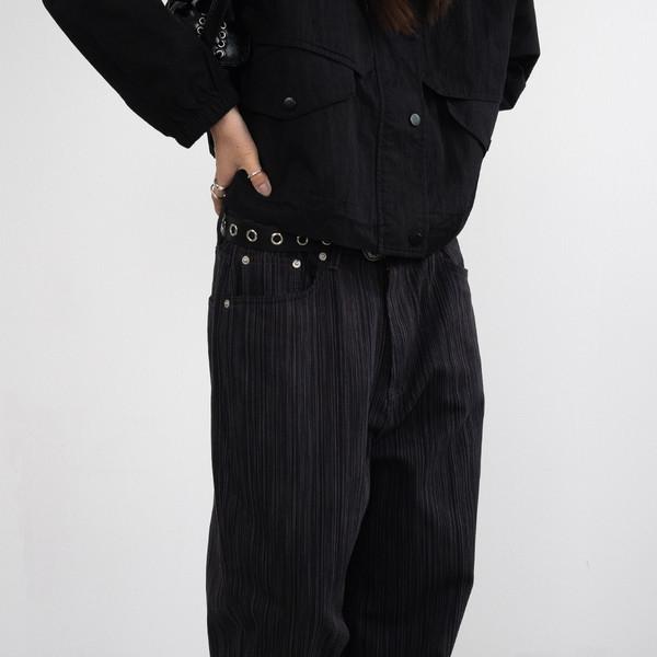 [9/15 출고 예정] Maxi Striped Wide Pants (Black/3size)