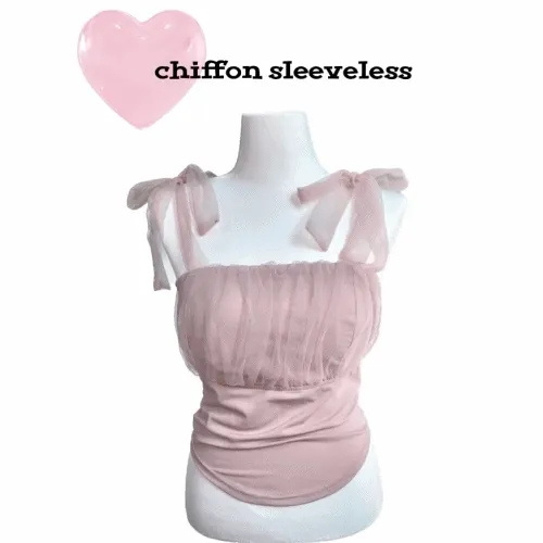 [당일발송/최저가] 캡내장 ❥･• 러블리 쉬폰 레이스 나시