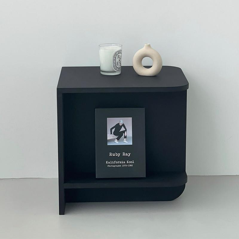 [주문 제작 가구] 누브레 세로 선반 라운드 협탁