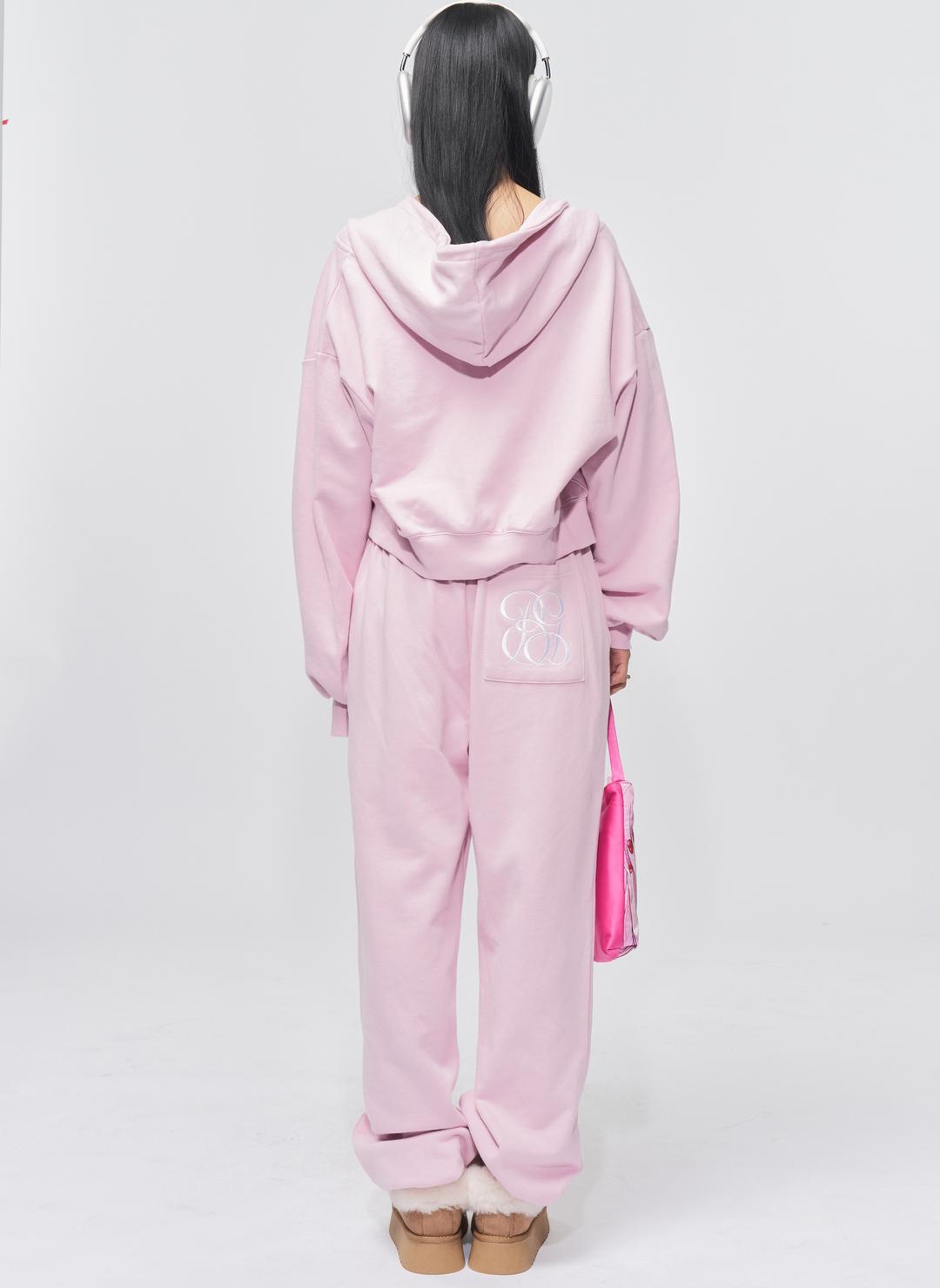 로고 자수 포켓 시그니처 핏 조거 팬츠 핑크