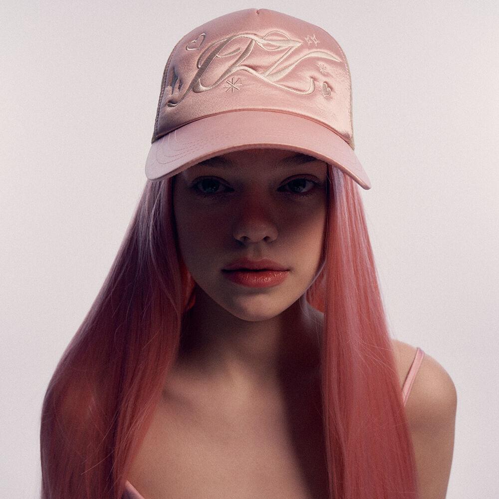 [블랙핑크리사착용][ICA22UCA18PK] IZV SATIN LOGO MESH CAP PINK