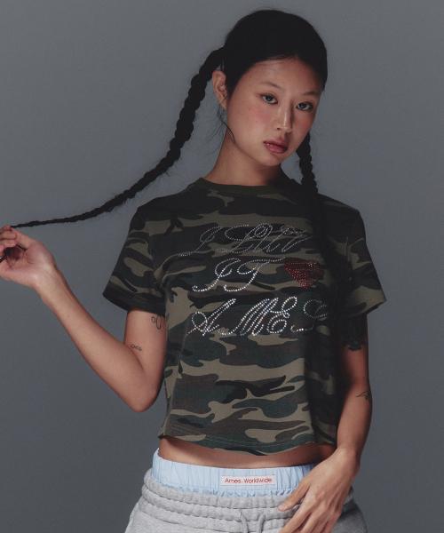 AMES HOTFIX CROP TEE CAMO
