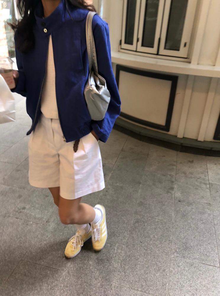 이브이 블루종 리넨 재킷