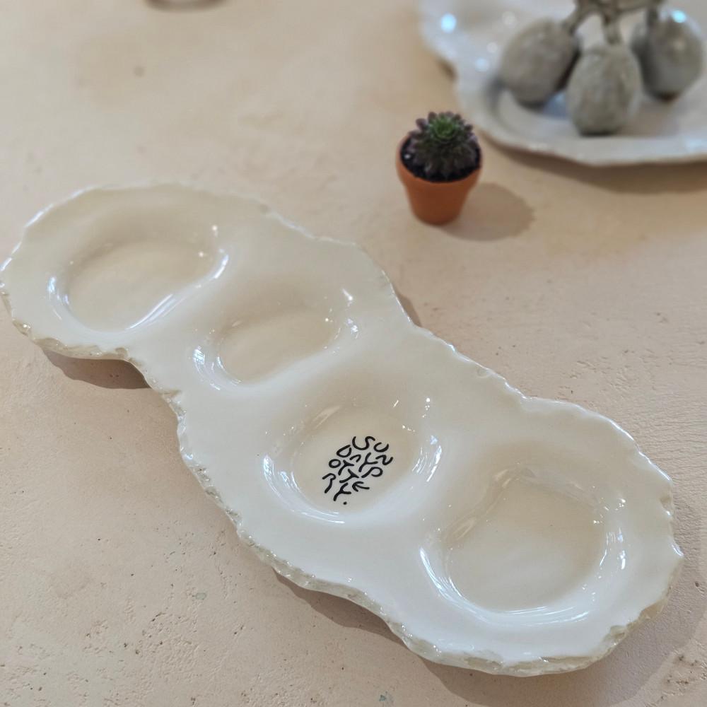 선데이포터리 / 도자기 완두콩 접시 / sunday long 4 in 1 plate