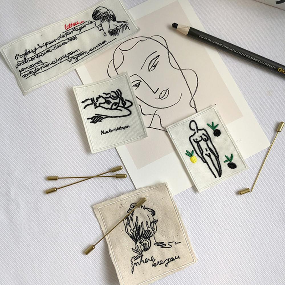 일러스트 패치 가방 뱃지 악세사리 소품