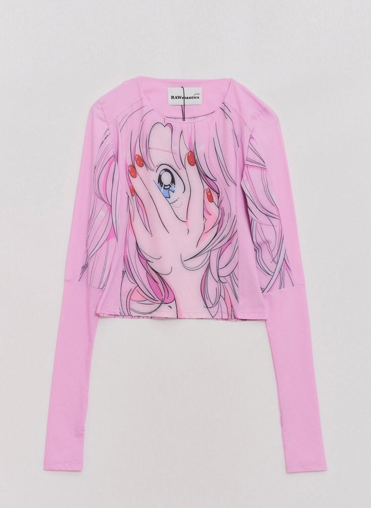 & SPEAK LOVE WAITS 애니메이션 탑 핑크