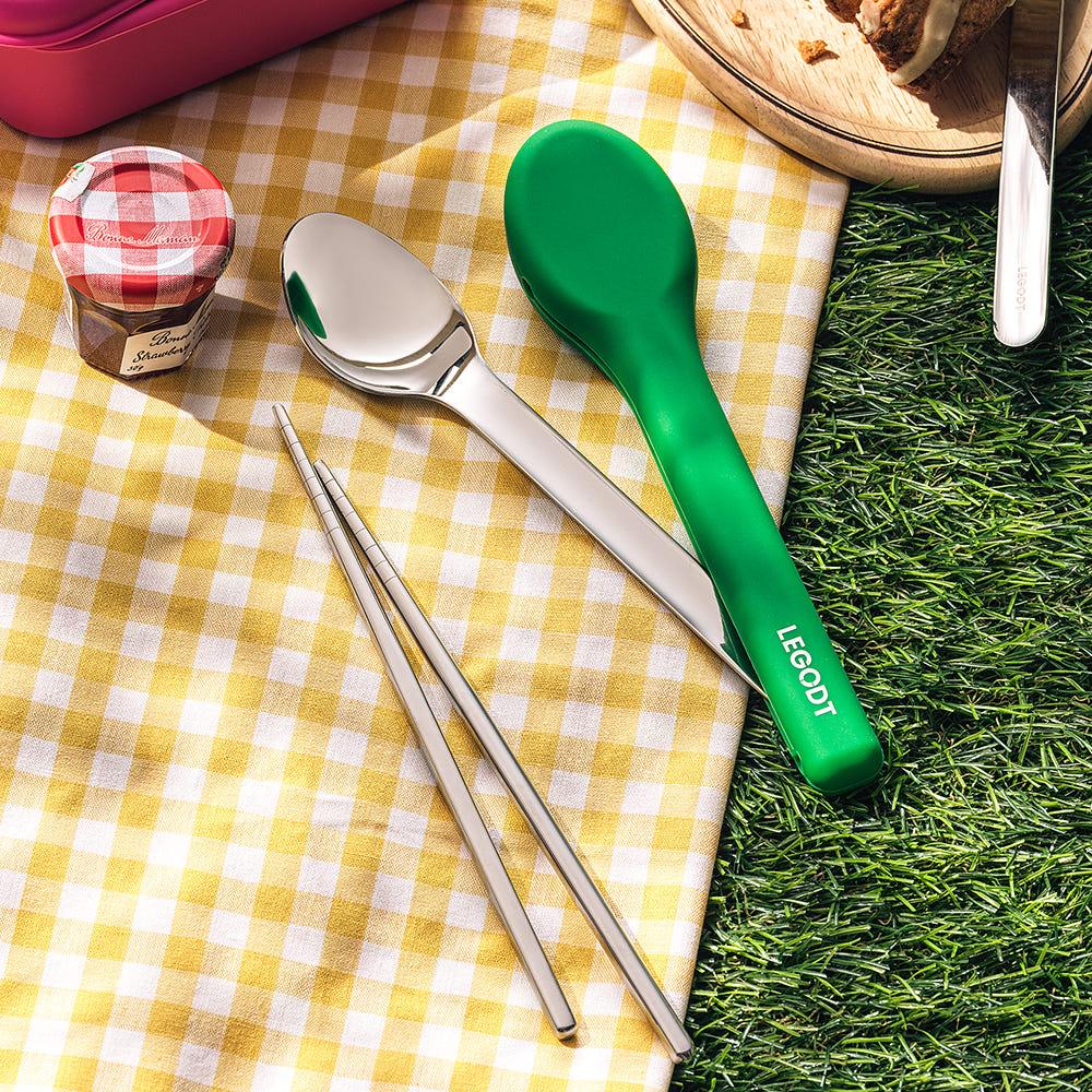 [N단독구성] 레고트 렉탱글 런치박스+커트러리+리유저블백 세트