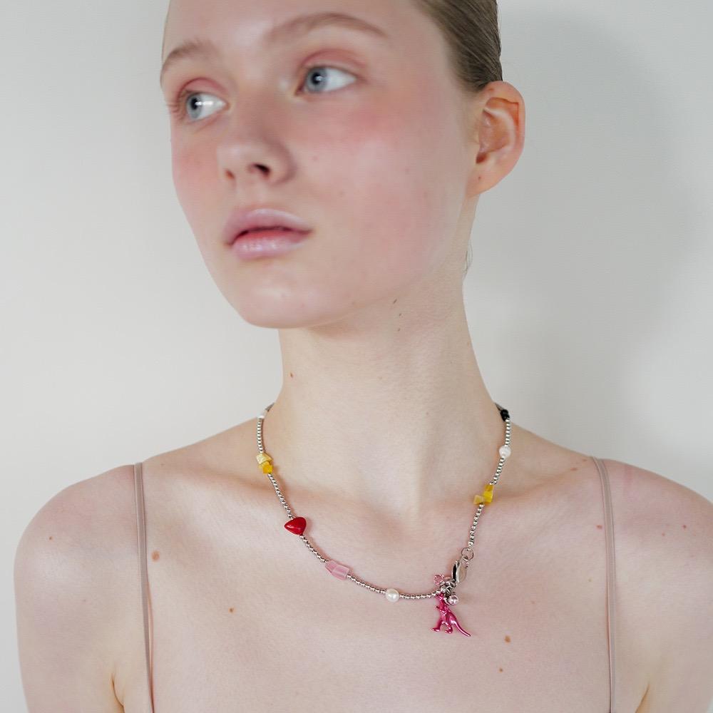 2차 리오더 / Popping Tyranno Necklace / Pink