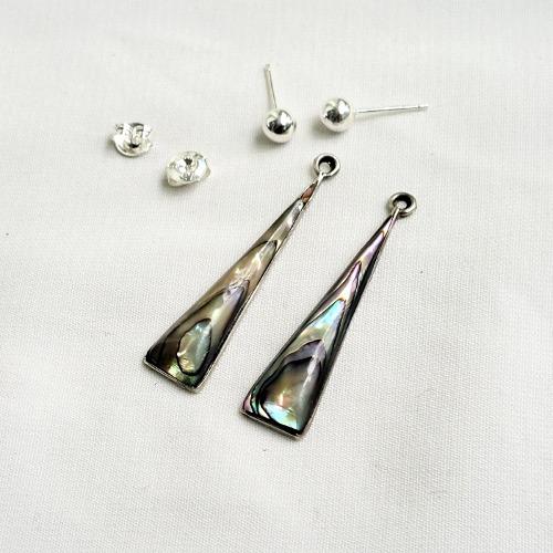 (송키) 925 실버 전복 귀걸이