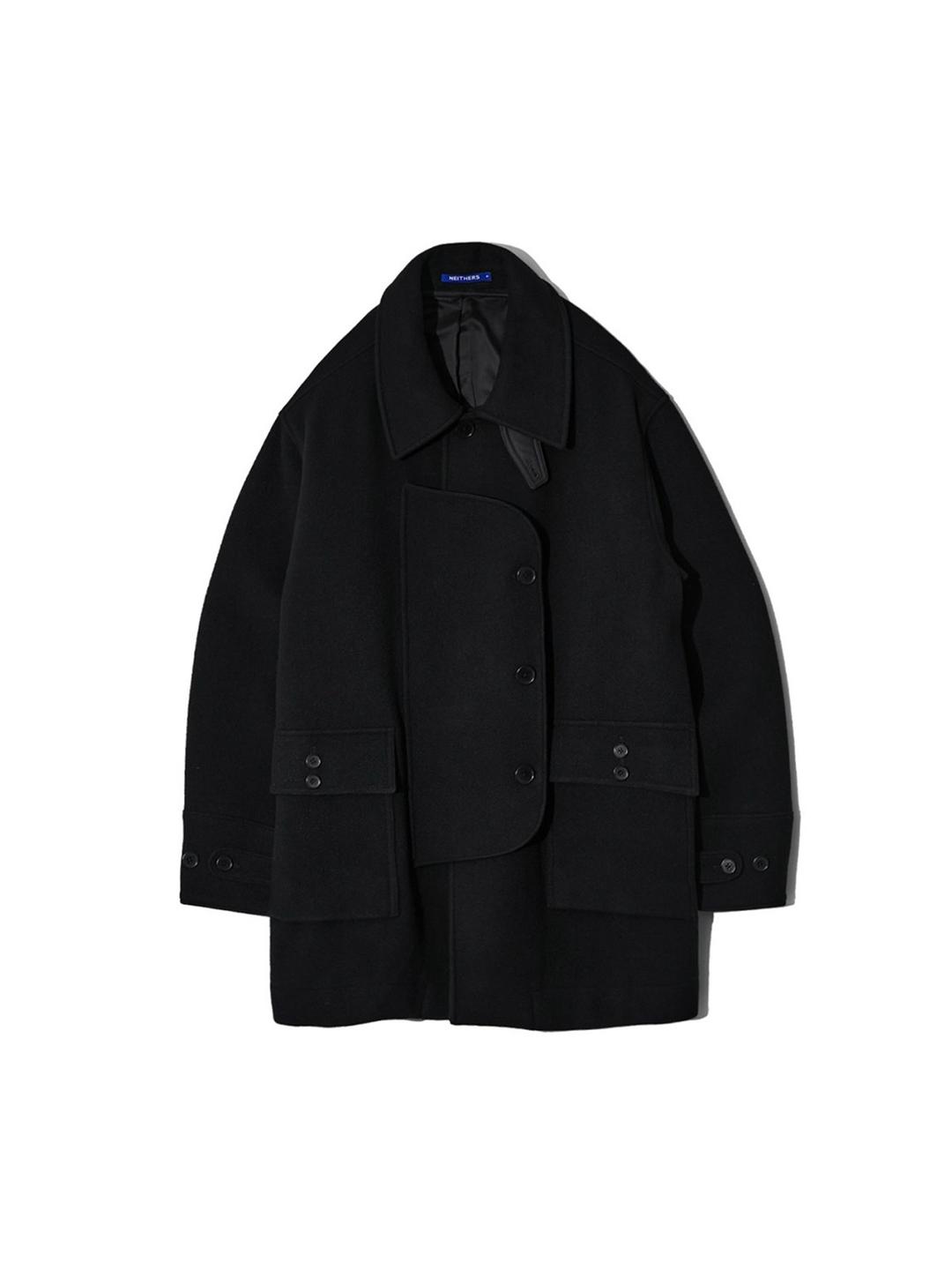 Melton Wool Fireman Coat (Black)