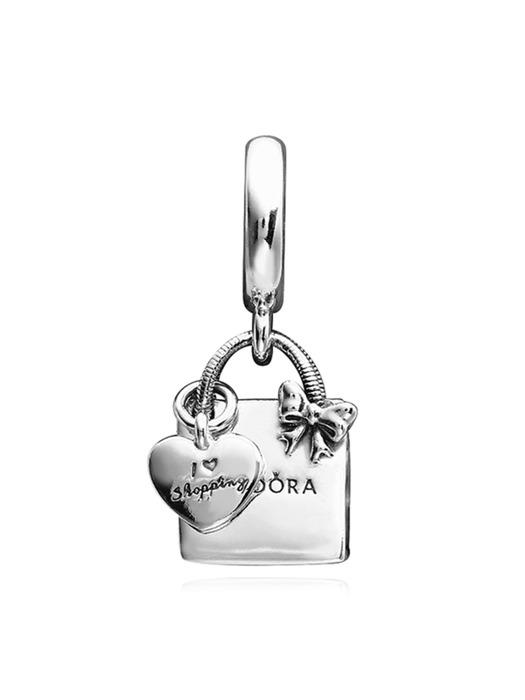 판도라 쇼핑백 실버 펜던트 겸 댕글참 799536C00