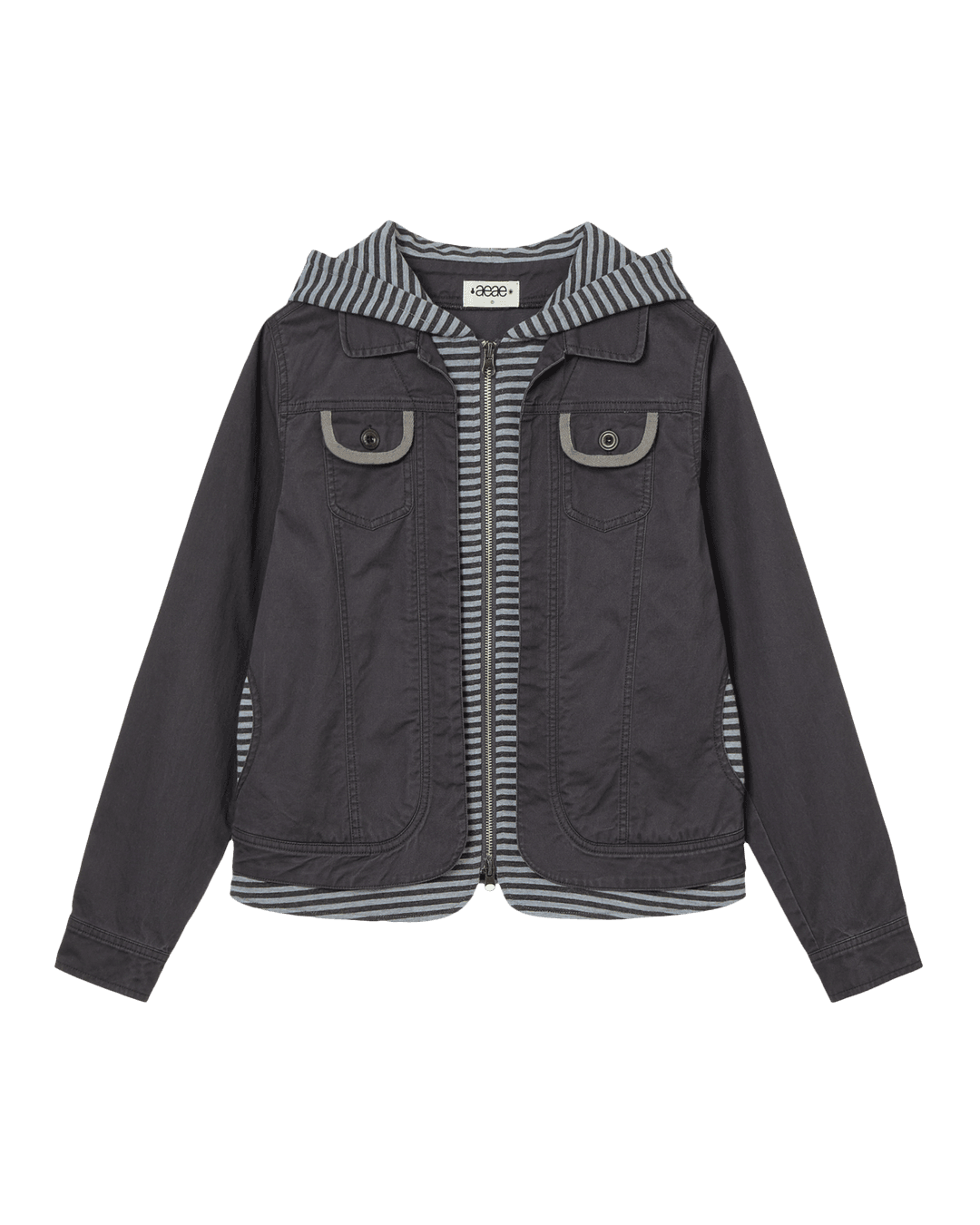 [3/31 예약발송] HOODIE LAYERED JACKET [CHARCOAL]