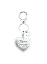 Leather Heart Keyring (Glossy White)