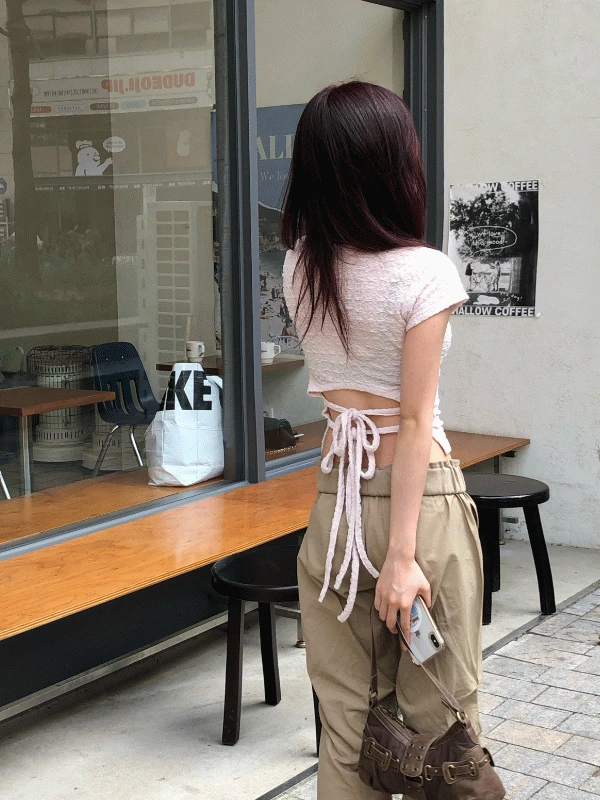 푸디 백 트임 반팔티 (3color)