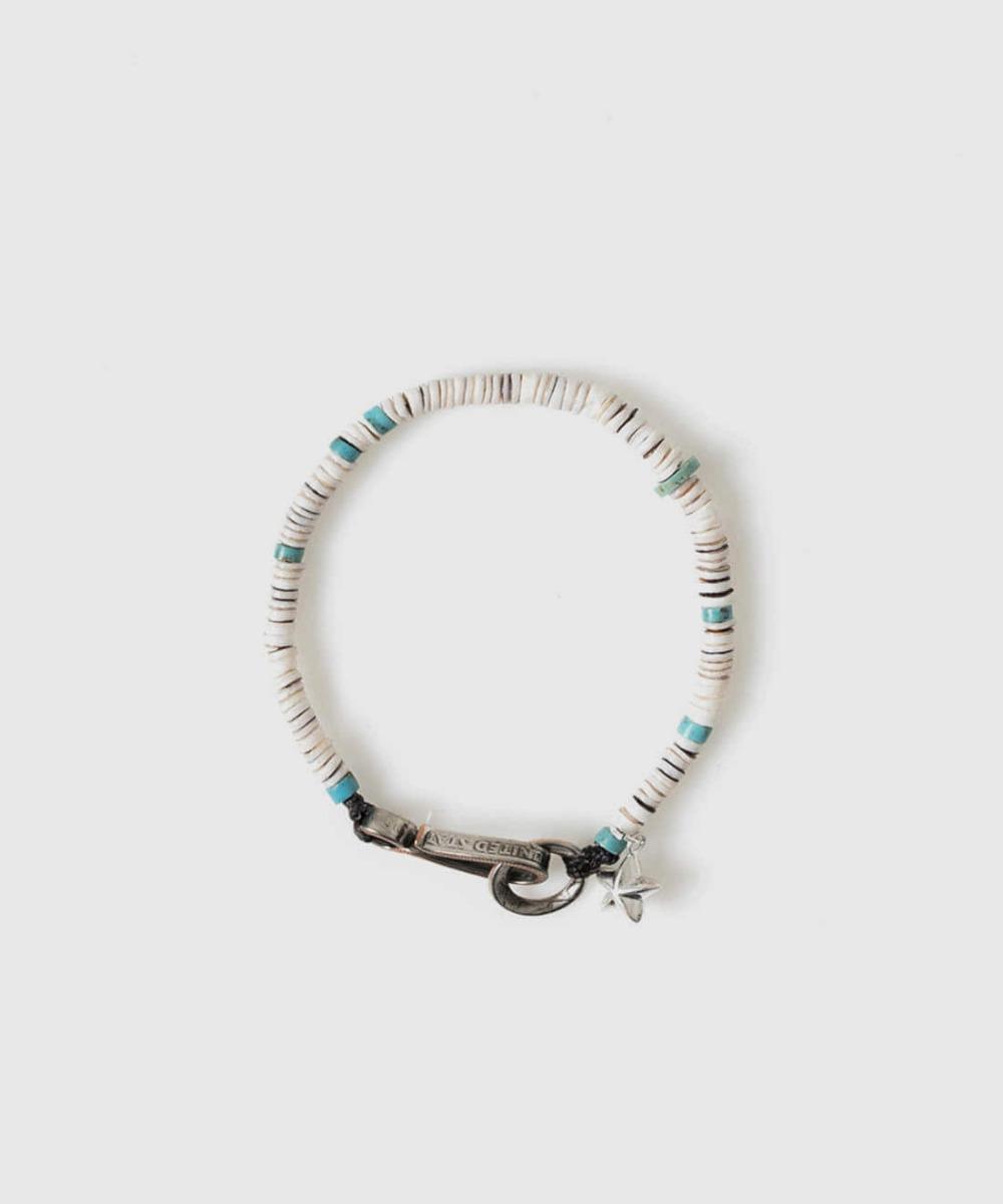 SHELL & TURQUOISE HEISHI BRACELET - D-618