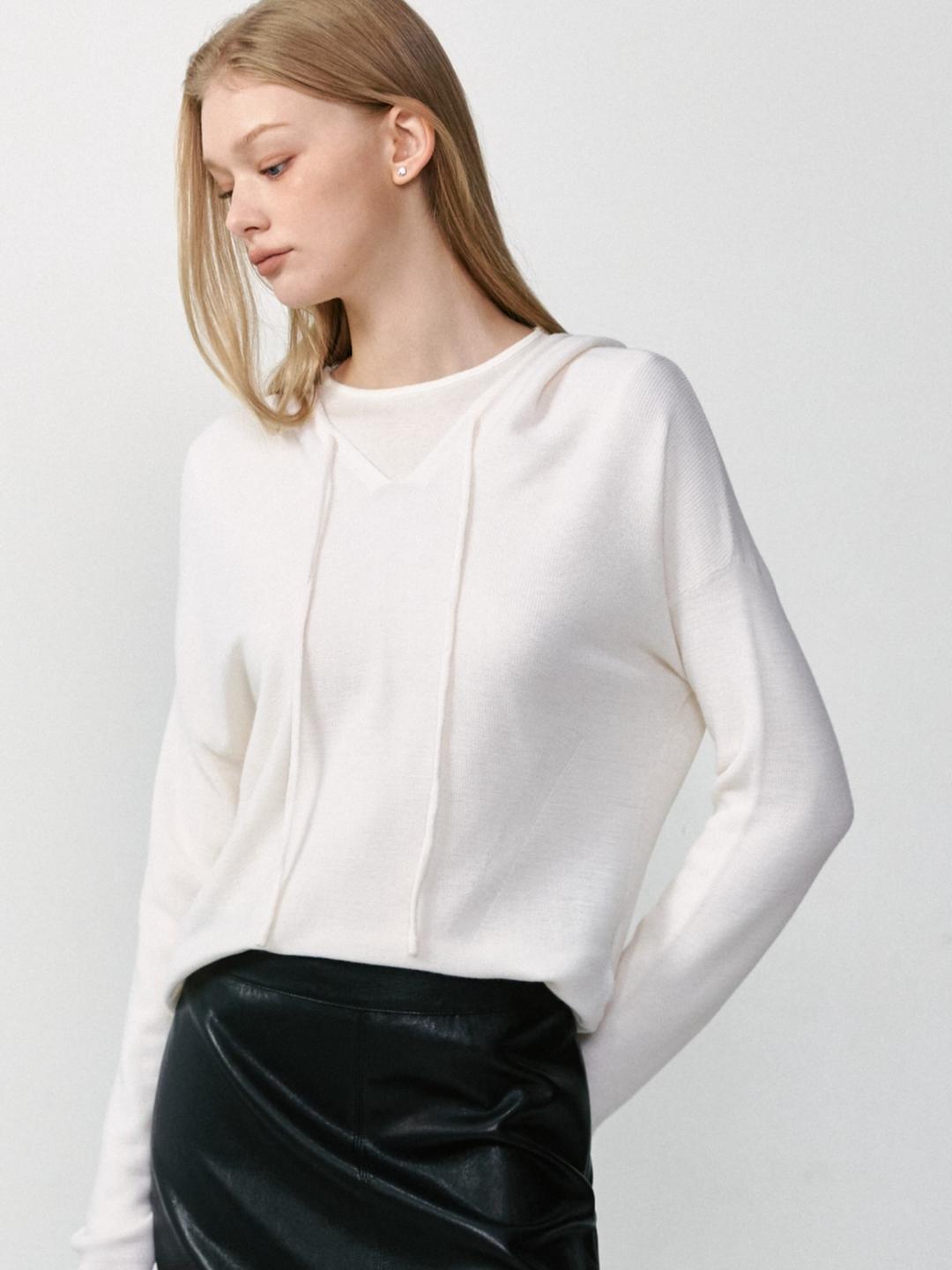 Fine Wool Hoodie Knit