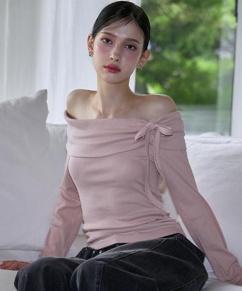 로제프란츠(ROSEFRANTZ)  Tiffany Off shoulder Long Sleeve [Pink] - 사이즈 & 후기 | 무신사