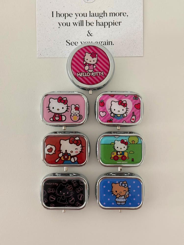 키티 미니 거울 틴케이스(7type) 약케이스 악세사리케이스 영양제보관 립팔레트 립소분