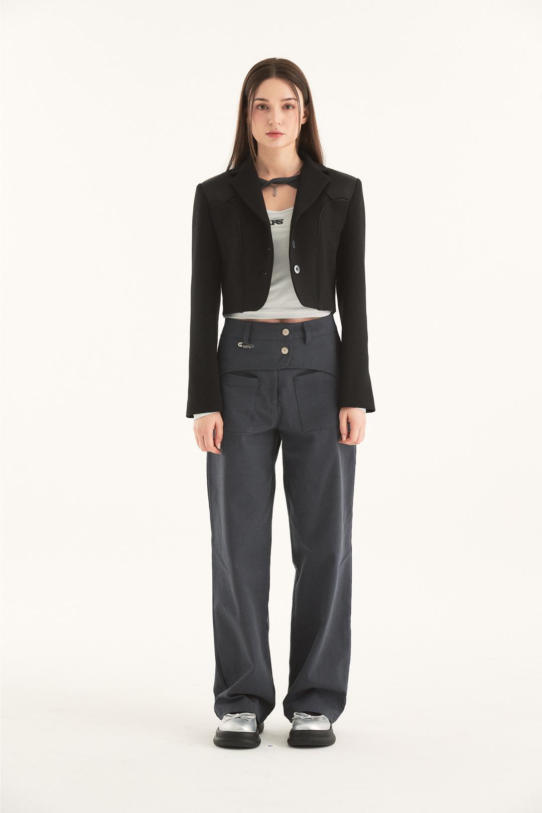 (!!sale 연장!!)TWO BUTTONS PANTS IN DARK BLUE