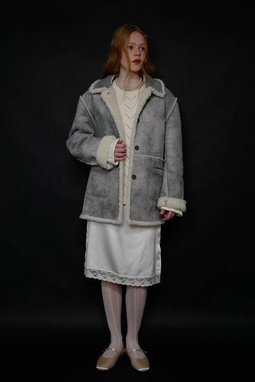 울 리버시블 무스탕 자켓